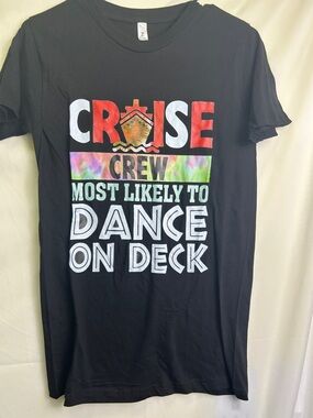 Black Cruise Crew Graphic Tee - Most Likely to Dance on Deck